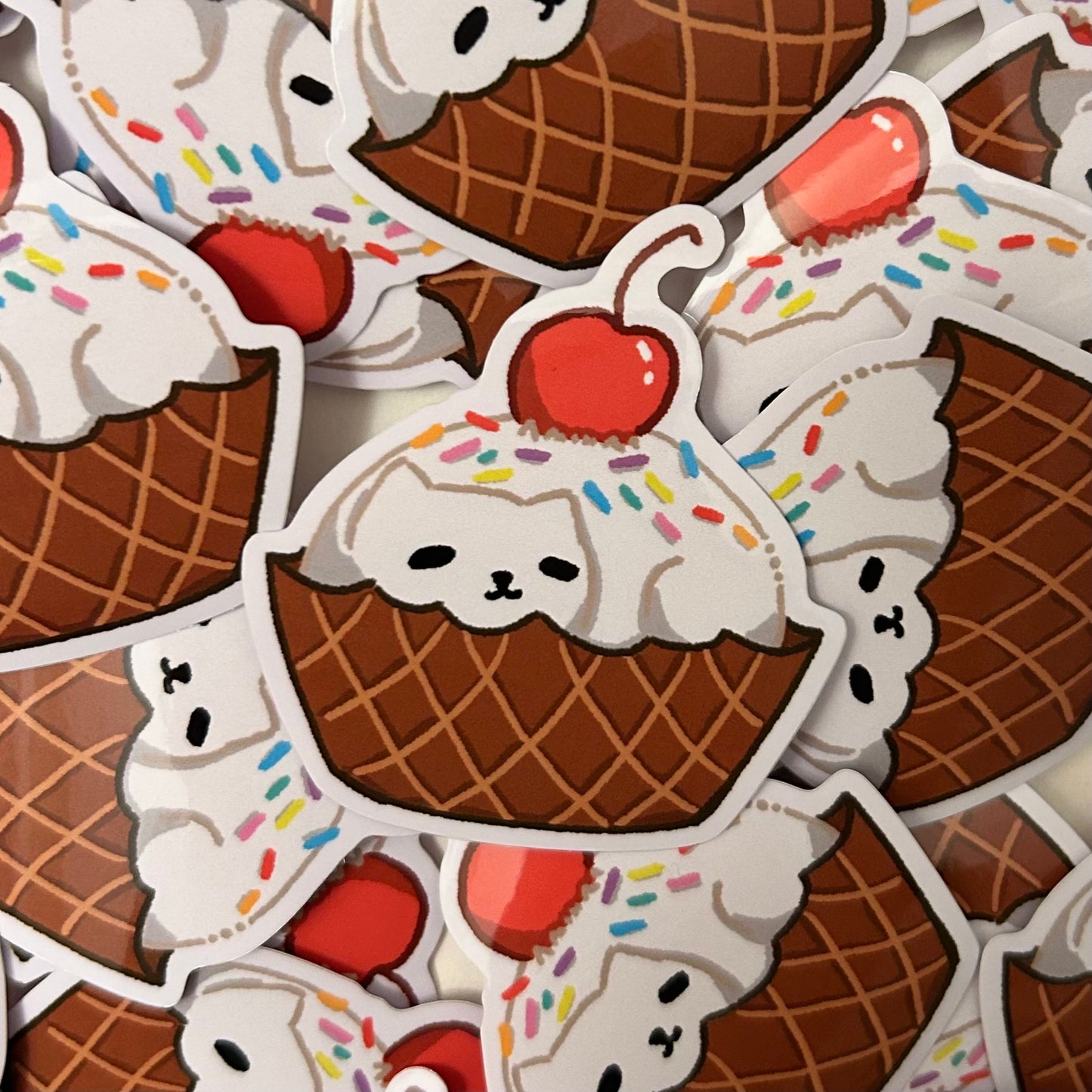 Chat Creme : Cat Ice Cream Stickers