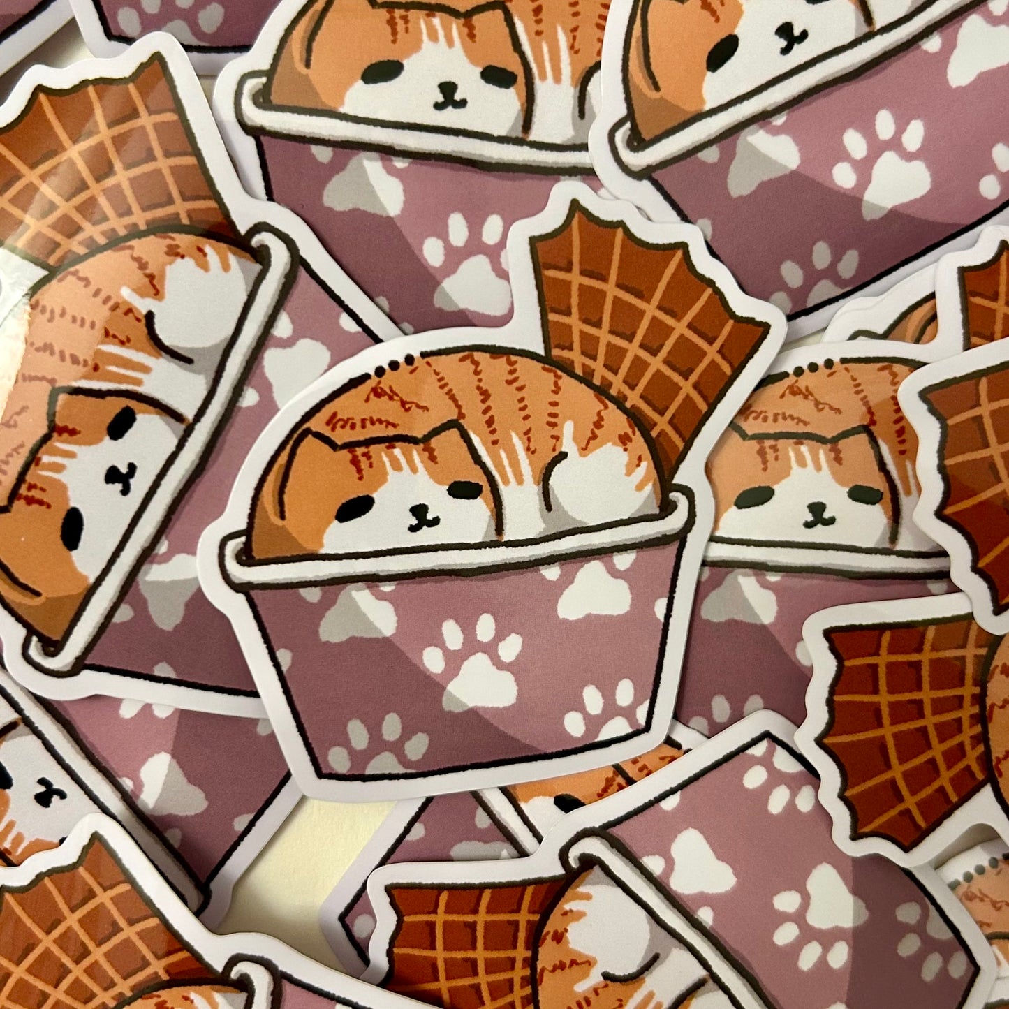 Chat Creme : Cat Ice Cream Stickers