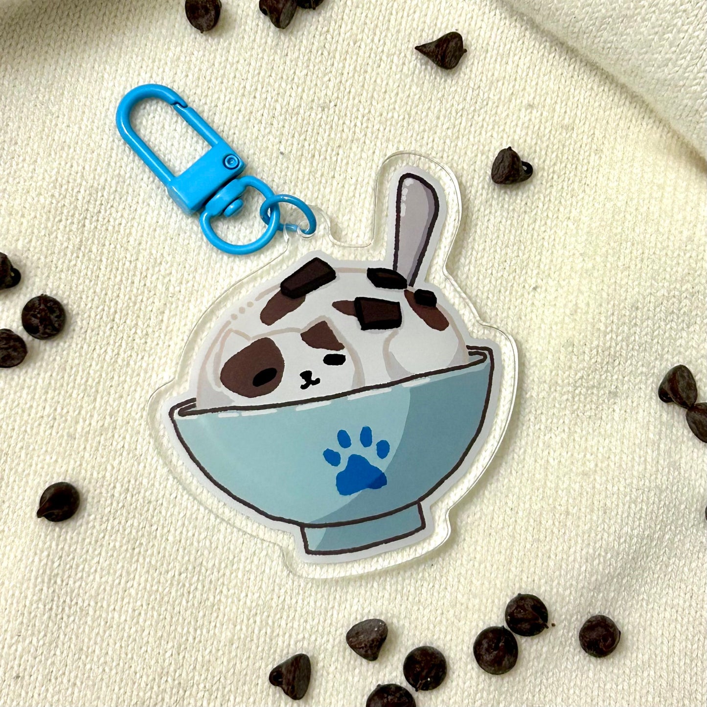 Chat Creme : Cat Ice Cream Keychain